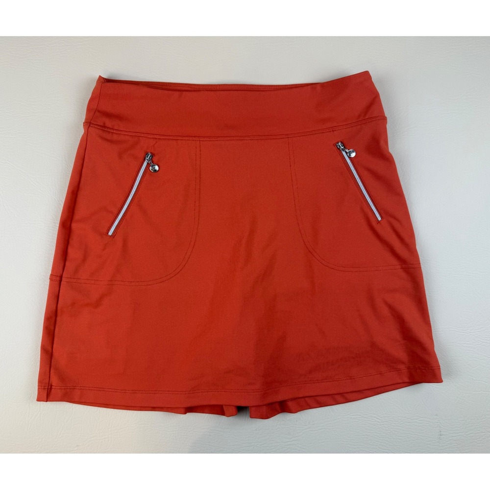 Athletic Golf Tennis Skort Zipper Pockets Orange Size M Daily Sports
